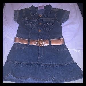 Girls denim dress w/ belt